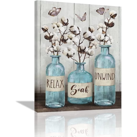 Sps ssion Cotton Blue Jar 12"x16" Framed Painting Canvas Art Prints