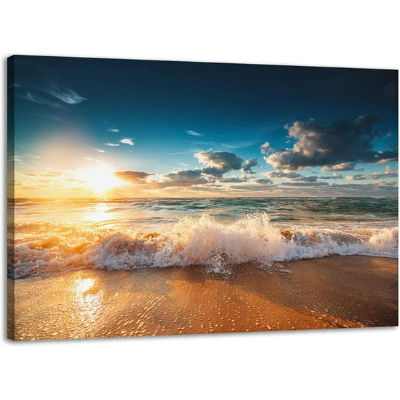 Sps ssion Ocean Wave 12" x 16" Framed Coastal Canvas Art Prints