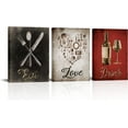 thumbnail image 1 of Sps ssion We Eat Drink Love Kitchen Wall 12" x 16" Framed Canvas Art Prints (Set of 3), 1 of 5