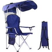 Spthe Folding Canopy Camp Chair for Outdoors Shade Canopy Portable Chair Camping, Tailgates, Beach, Pool, Lawn Chair Sunshade Travel Chair Folding Camping Chair (Upgraded - Navy)