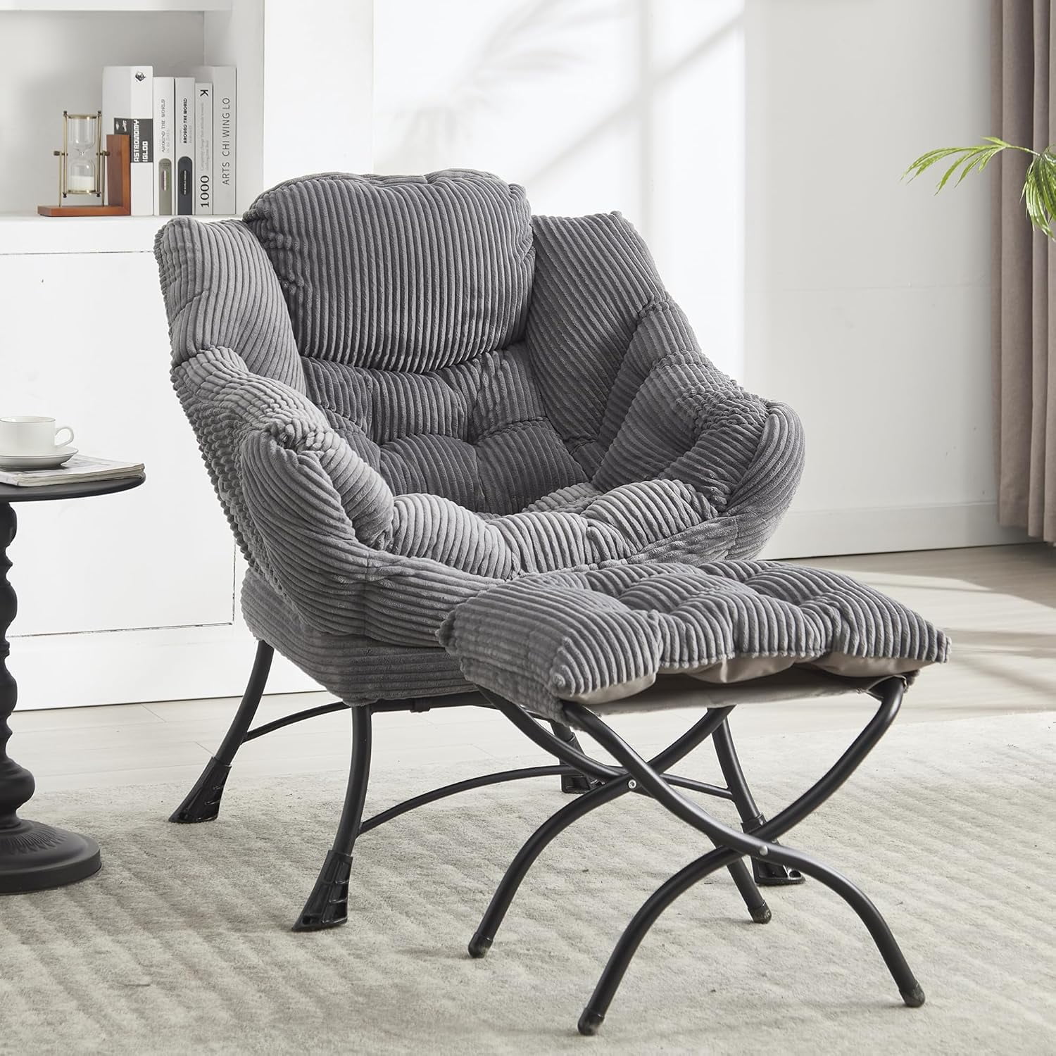 Spthe Lazy Chair with Ottoman Bedroom Chairs for Adults Modern Lounge ...