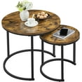 thumbnail image 1 of Sptwo Industrial Round Nesting Coffee Table Set of 2, Circle Nested Sets Sturdy Stacking Table for Living Room Small Spaces Office, Easy Assemble, Rustic Brown, 1 of 10