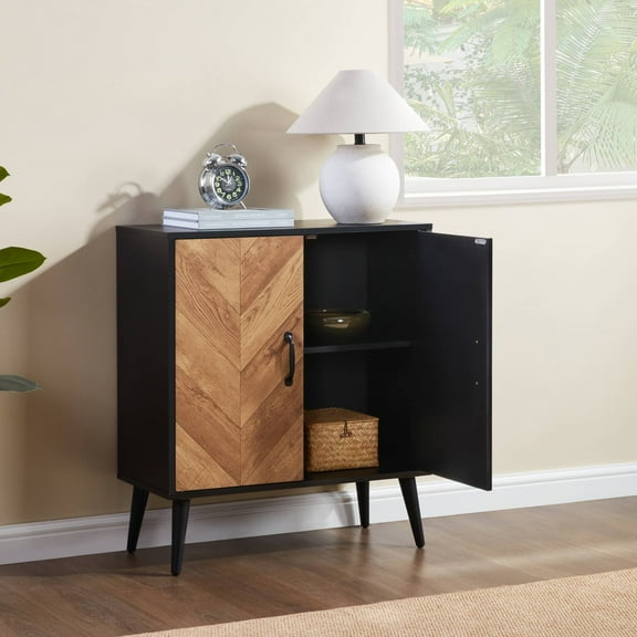 Sptwo Kitchen Cabinets Small Space, Small Kitchen Coffee Bar Cabinet with Storage Drawers/Doors/Adjustable Shelves for Dining Room, Living Room, Enterway,Brown