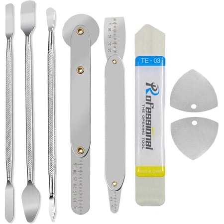 Spudger Pry Tool Kit 8 Piece Opening Tool, Metal Spudger Tool Kit, Ultra-Thin Prying & Open Tool for iPhone, Laptop, iPad, Cell Phone, MacBook, Tablet, Computer, Electronics Repair
