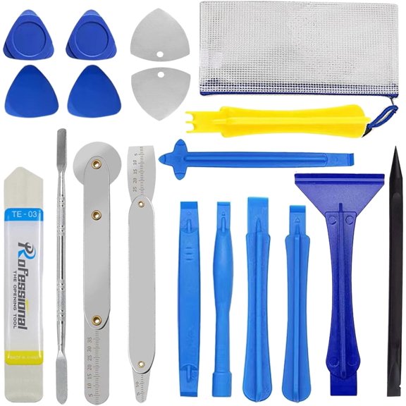 Spudger Tool Kit, 18 Piece Cell Phone Pry Tool, Metal Spudger, Plastic Pry Tool, Pry Tools for Electronics, Cell Phone Repair Tool Kit for iPhone, Laptop, iPad, Cell Phone, Tablet, Computer