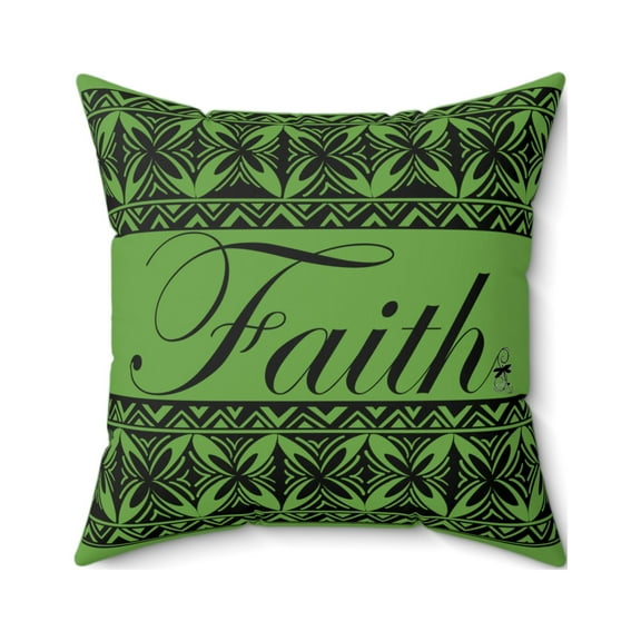 Spun Polyester Square Pillow Faith