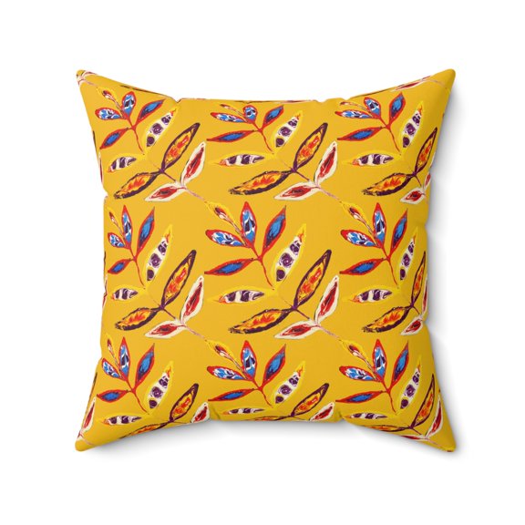 Spun Polyester Square Pillow- yellow