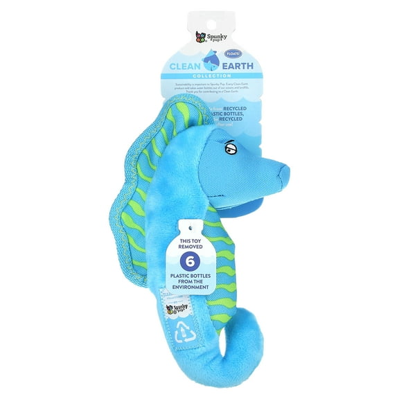 Spunky Pup Clean Earth Collection, Small Seahorse, 1 Toy