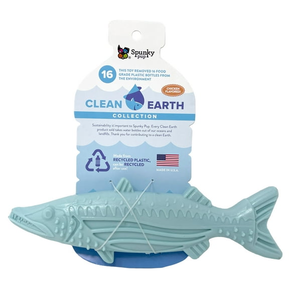 Spunky Pup Clean Earth Recycled Hard Chew Toy for Dog - Barracudda