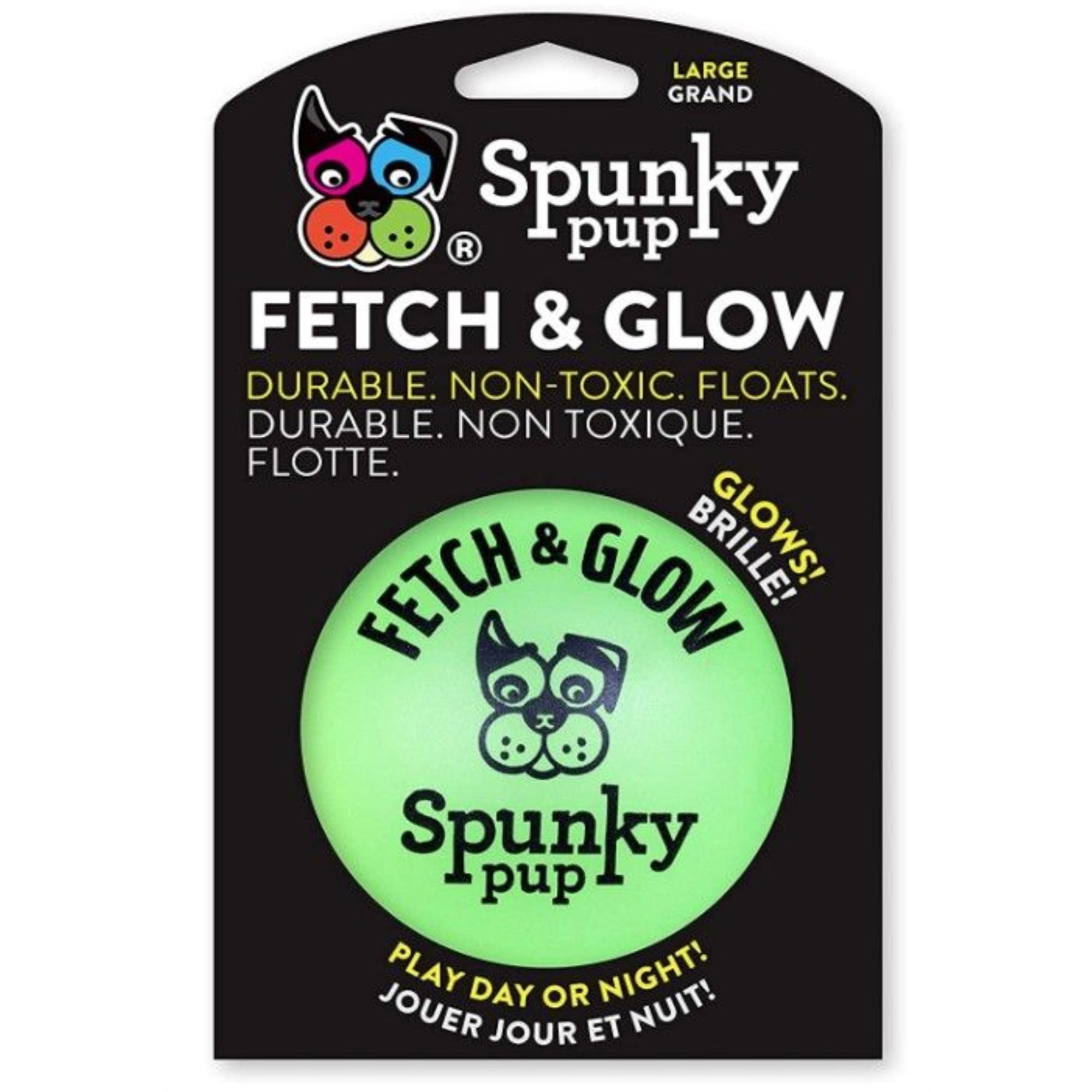 Spunky Pup Fetch and Glow Ball Dog Toy Assorted Colors