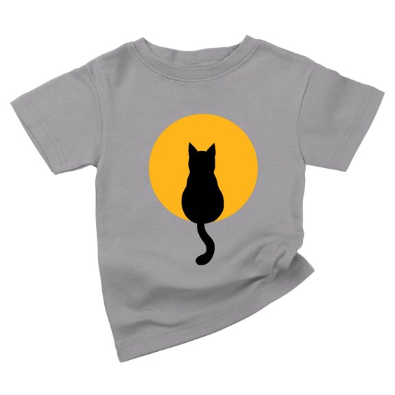 Spunky Stork Boys Black Cat Moon Organic Cotton Halloween Top, Sizes Newborn to 16