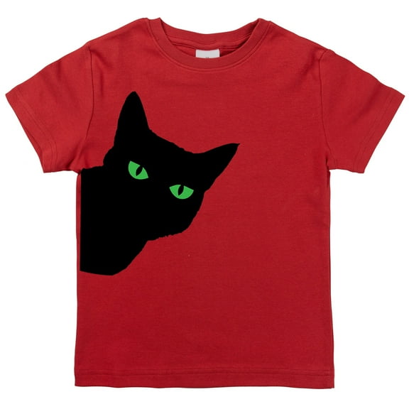 Spunky Stork Boys Green Cat Eyes Organic Cotton Halloween Top, Sizes Newborn to 16