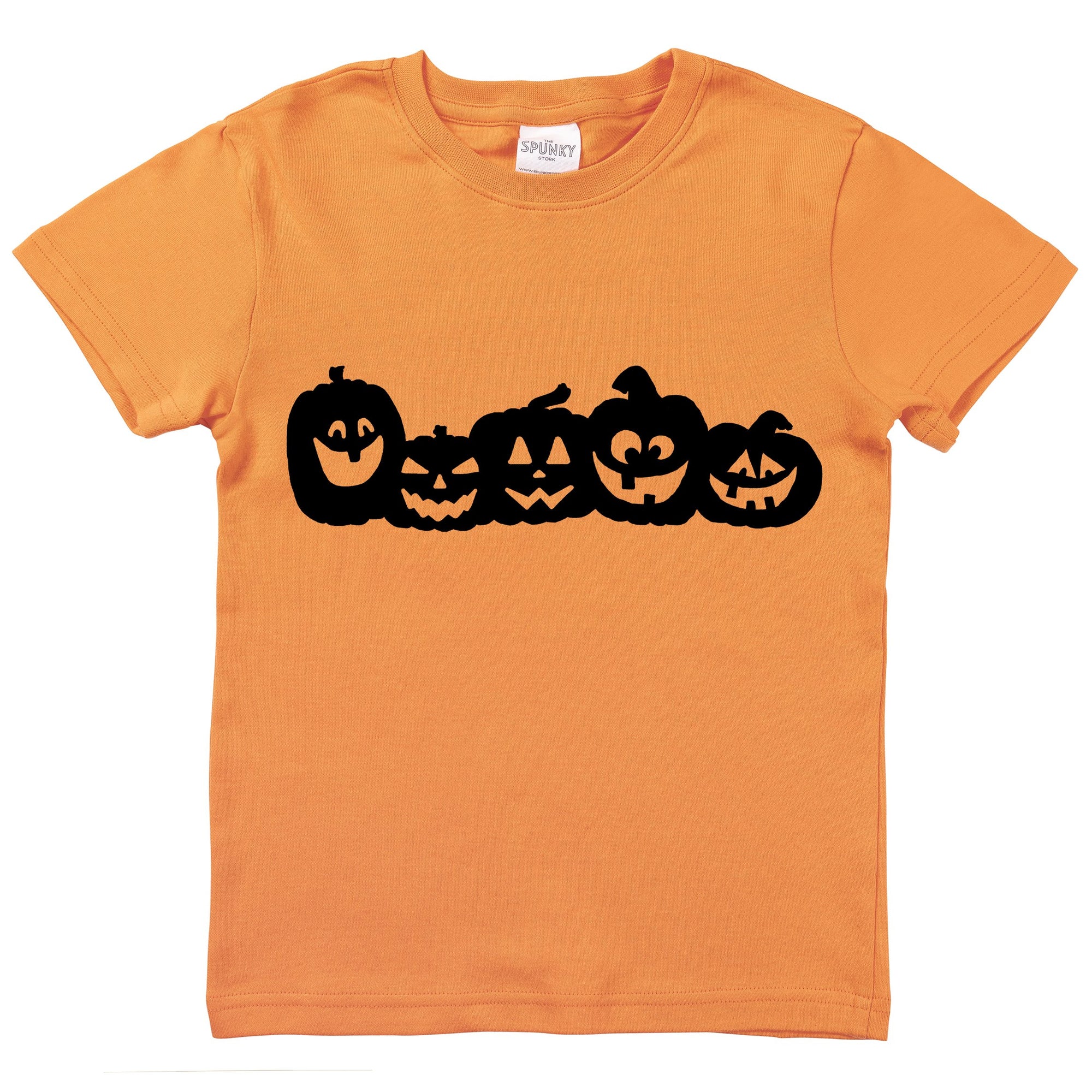 Spunky Stork Boys Jack O Lantern Pumpkins Organic Cotton Halloween Top, Sizes Newborn to 16