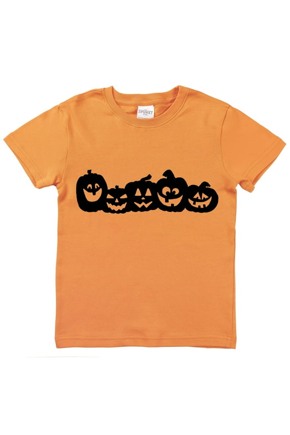 Boys Jack O Lantern Pumpkins Organic Cotton Halloween Top, Sizes Newborn to 16