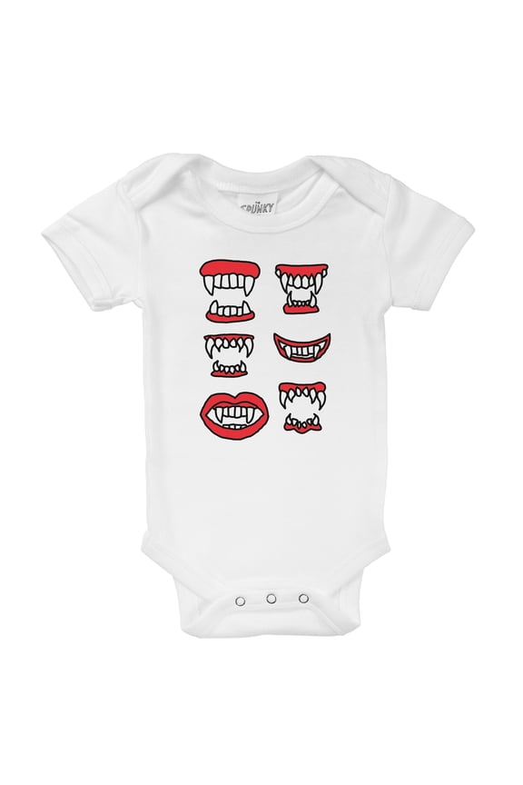 Vampire Dracula Teeth Organic Cotton Halloween Top, Sizes Newborn to 16