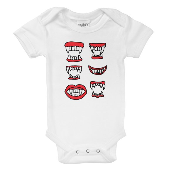 Spunky Stork Vampire Dracula Teeth Organic Cotton Halloween Top, Sizes Newborn to 16