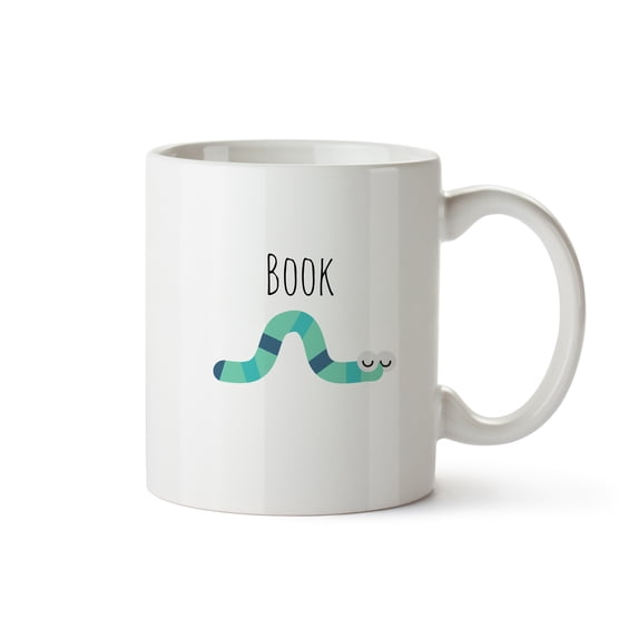 SpunkySwell 11 oz. "Book Worm" Wordplay Ceramic Mug