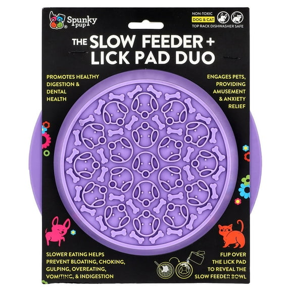 Spunky Pup The Slow Feeder + Lick Pad Duo, Dog & Cat, 1 Pad