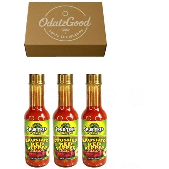 Spur Tree Crushed Red Pepper 5oz (148ml) 3-Pack Product of Jamaica Curated & Packaged by ODatzGood