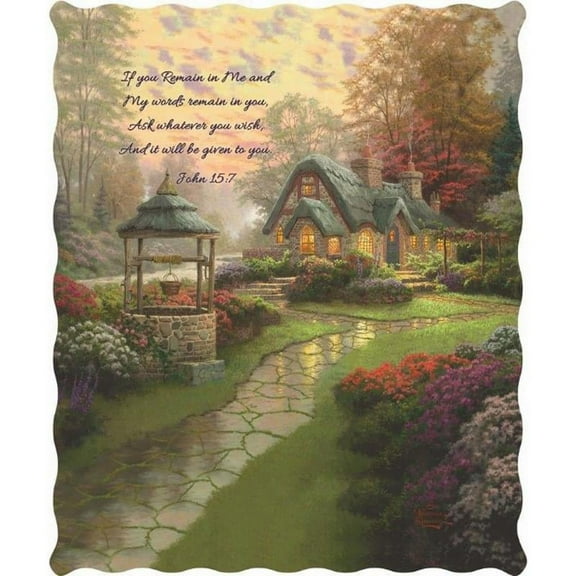 Spura Home Pictorial Make A Wish Cottage Thomas Kinkade Quilted Throw