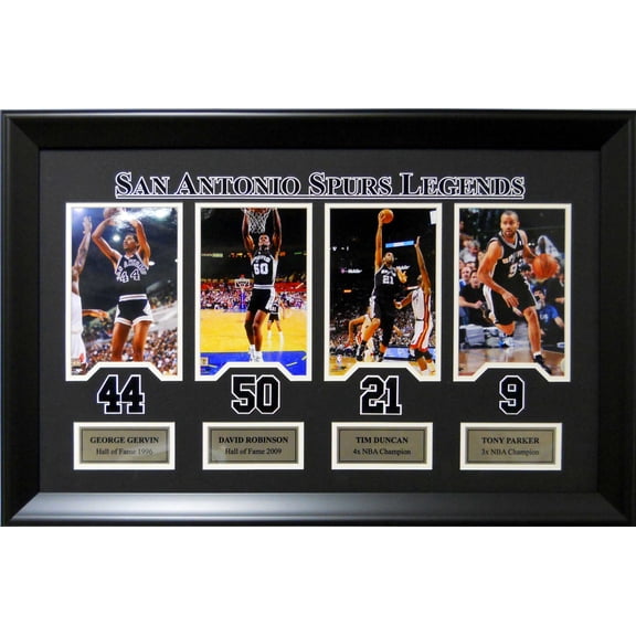 Spurs George Gervin David Robinson Tim Duncan Tony Parker Framed Photo Picture
