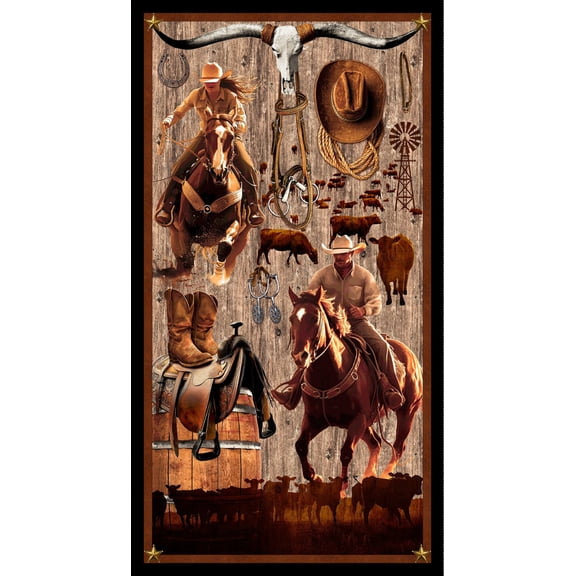 Spurs & Spirit Cotton 24" Panel