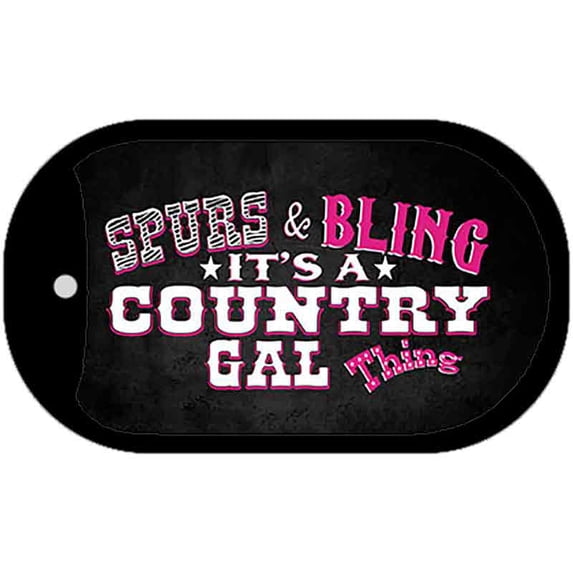 Spurs and Bling Novelty Metal Dog Tag Necklace DT-8330 2" x 1" Dog Tag (DT)