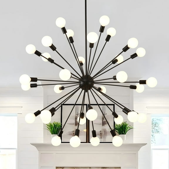 Sputnik Chandelier - Adjustable 32-Light Mid-Century Modern Ceiling Light for Dining Room & Kitchen