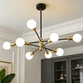 thumbnail image 1 of Deyidn 8-Light Sputnik Chandelier with Adjustable Height, Modern Black Gold Ceiling Light Fixture for Dining Room Kitchen Island, 1 of 10
