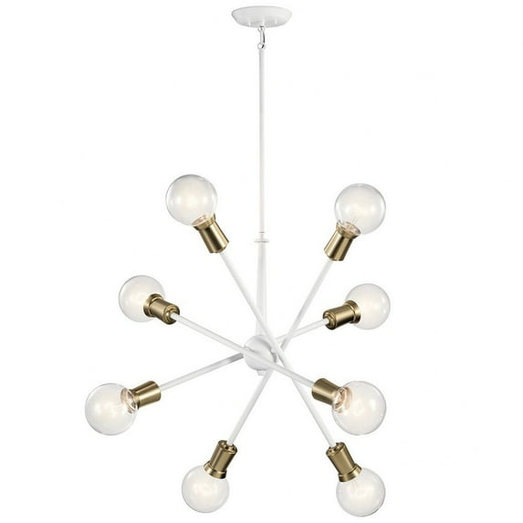 Sputnik Style 30" Wide White Finish Modern Chandelier by Kichler