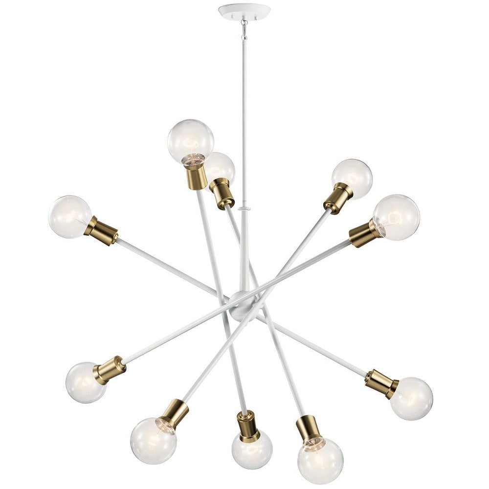 White 47" Sputnik Modern Ceiling Chandelier