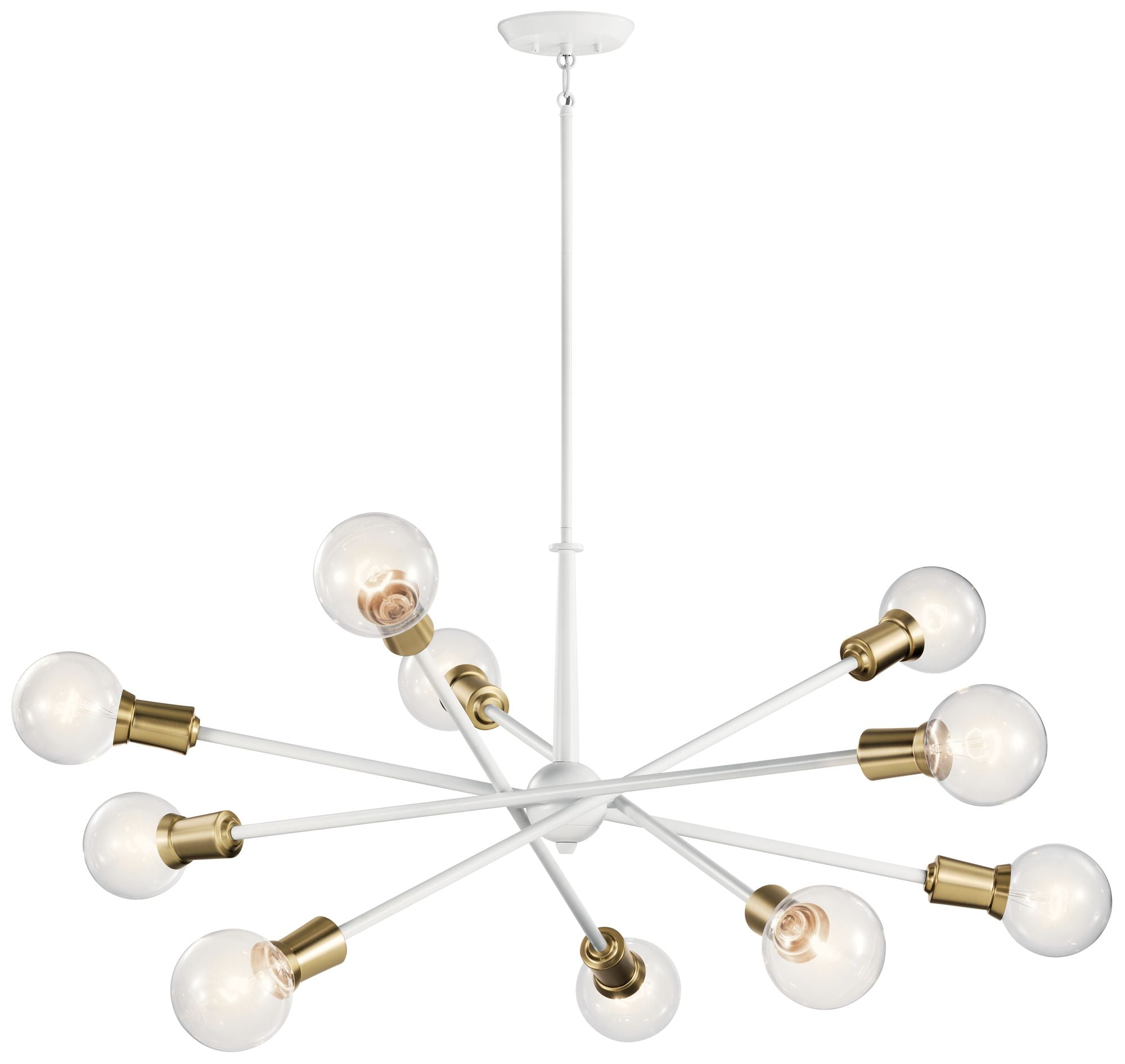 White 47" Sputnik Modern Ceiling Chandelier