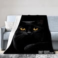 thumbnail image 1 of Spxubz Black Cat Flannel Throw Blanket For Gift Home Sofa Bed Decoration 60x50 inch, 1 of 5