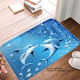 thumbnail image 1 of Spxubz Dolphin Design Non Slip Flannel Floor Mat For Bathroom Kitchen Bedroom Decor 16x24 Inch, 1 of 5