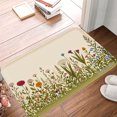 thumbnail image 1 of Spxubz Non Slip Flannel Polyester Floor Mat With Floral Design For Bathroom Kitchen Bedroom Decoration 24x16 inch, 1 of 5