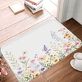 thumbnail image 1 of Spxubz Non Slip Flannel Polyester Kitchen Floor Mat With Floral Design For Bedroom Bathroom Decoration 24x16 inch, 1 of 5