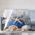 thumbnail image 1 of Spxubz Ocean Sea Shell Starfish Coral Flannel Throw Blanket For Gift Home Sofa Bed Decoration 50x40 inch, 1 of 5