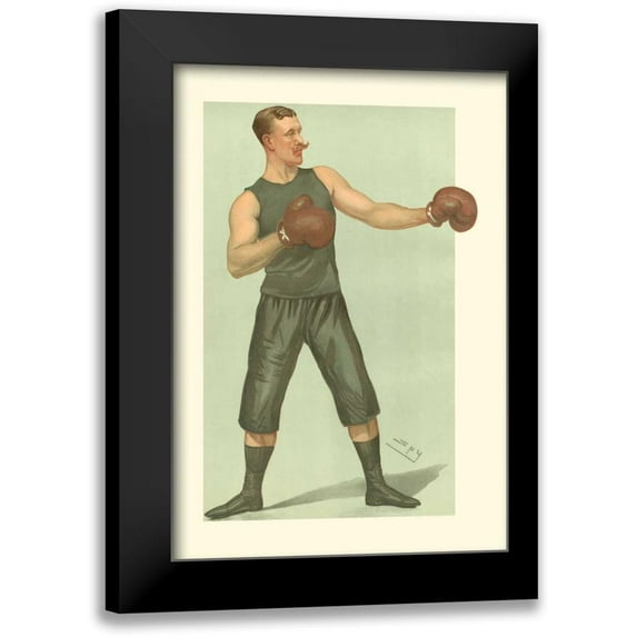 Spy 18x24 Black Modern Framed Museum Art Print Titled - Vanity Fair Boxing