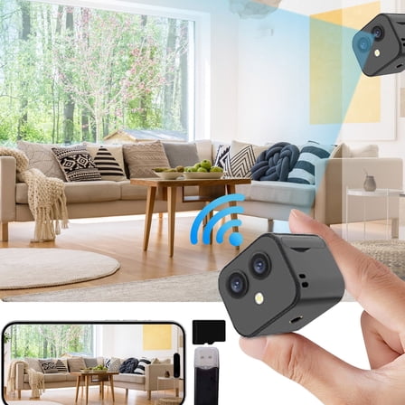 Spy Camera Hid-den Camera,Wireless WiFi Small Camera with Phone APP for Indoor Security,4K HD, IR Night Vision, AI Motion Detection,Nanny Cam Mini Camera (Standard)