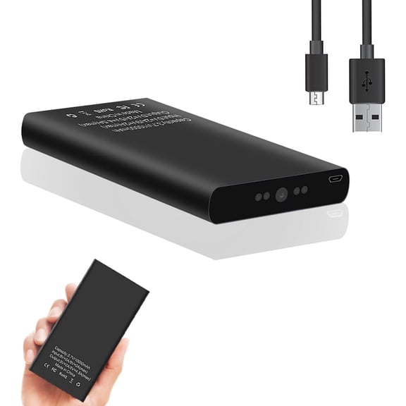 Spy Camera Hidden Camera,1080P 10000mAh Portable Charger Camera,20 Hours Continuous Record Security Nanny Cam with Gravity Sensor/Motion Detection/Night VisionNo WiFi No Audio
