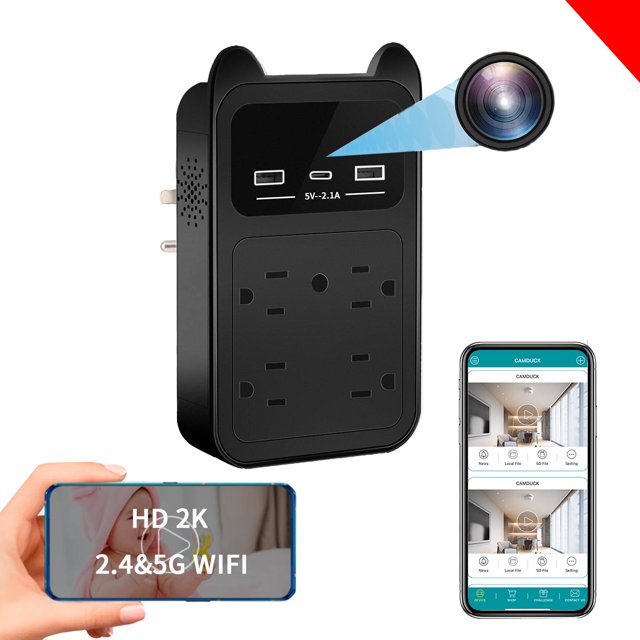 Spy Camera Hidden Camera Wall Outlet Camera Supports 2.4G&5GHz WiFi