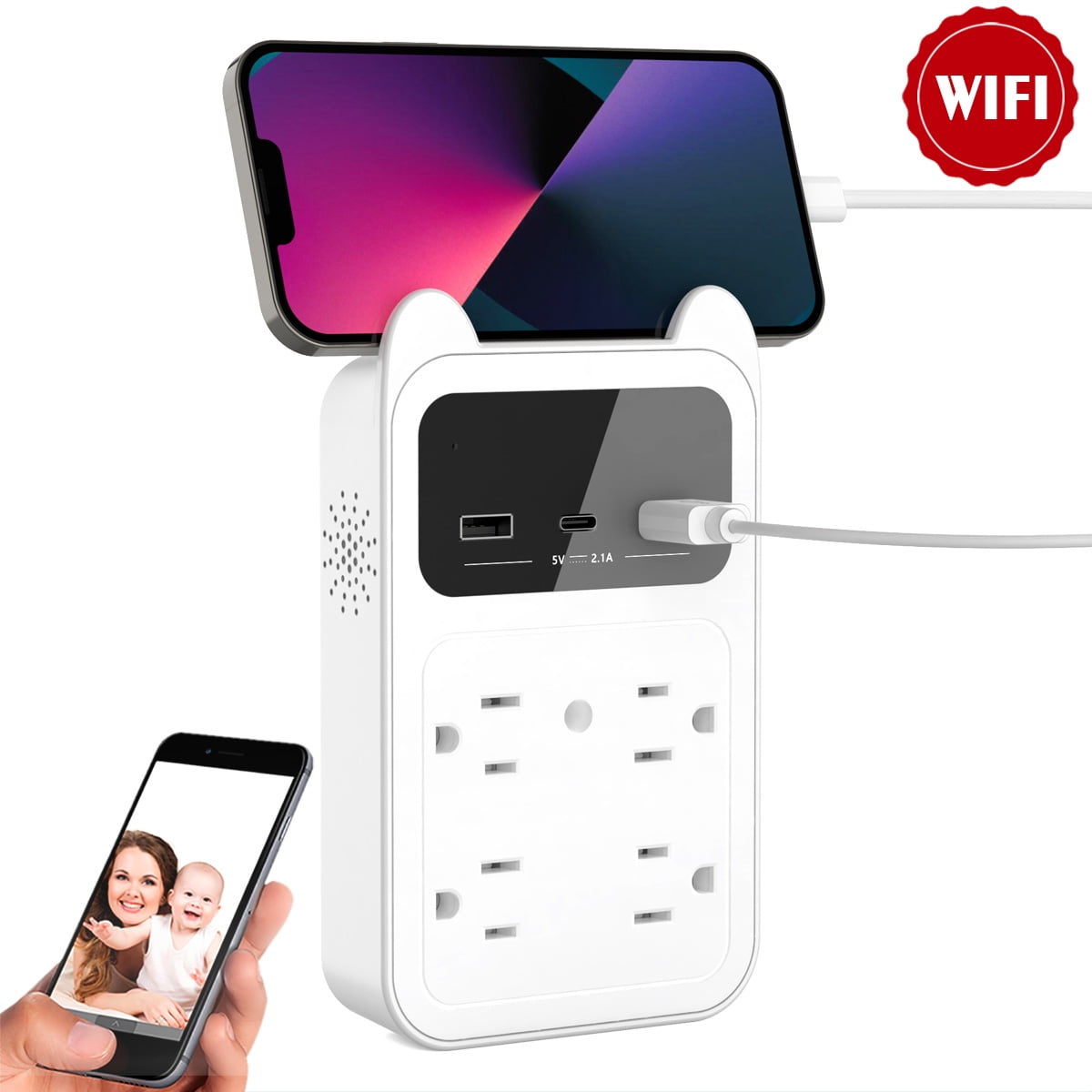 Spy Camera Hidden Camera Wall Outlet Camera Supports 2.4G&5GHz WiFi