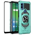 thumbnail image 1 of Spy Case for Cricket Innovate E 5G Case w/Tempered Glass Screen Protector Ring Car Mount Kickstand Hybrid Hard PC Soft TPU Shockproof Protective Phone Case - Teal, 1 of 7