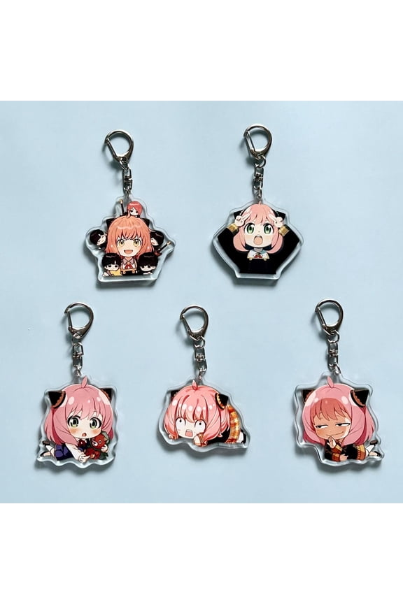 Spy Family Acrylic keychain 1 pack Double Side, Anya Forger, Loid Forger, Yor Forger, Anime, random 1 pack