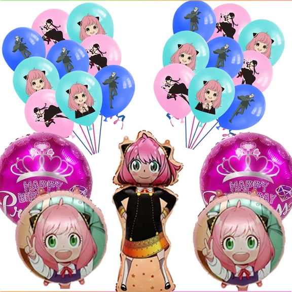 Spy Family Balloons Birthday Party Supplies Decor Fans Set Decorations Kit