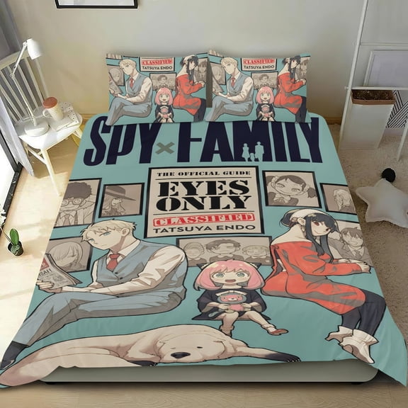Spy Family-themed Bed Sheet Set Three Piece Set Comfortable And Skin Friendly Unique Design Home Decor Gifts For Family Friends fans54x79Inches135cm*200cm