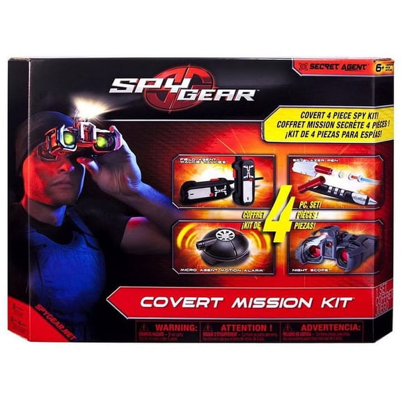Spy Gear Covert Mission Kit, Walkie Talkies, Spy Lazer Pen, Motion Alarm & Night Scope Set