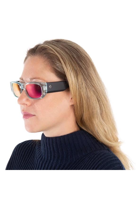 GENRE Happy Gray with Purple Spectra Mirror Rectangular Unisex Sunglasses 6700000000136