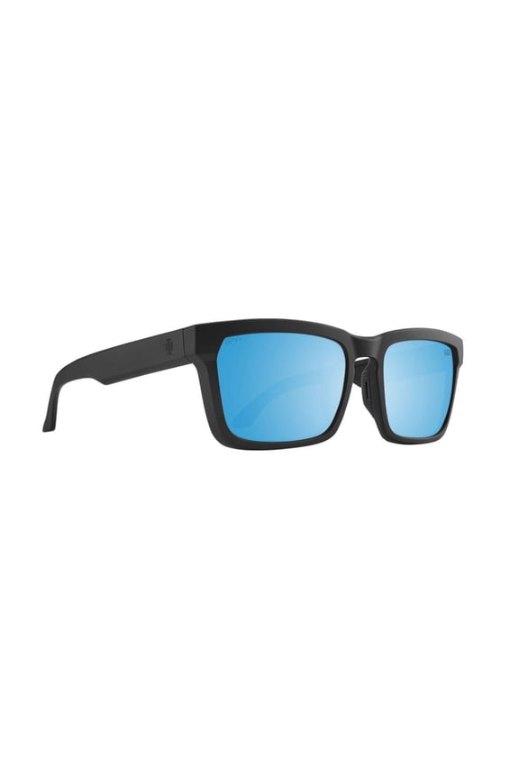 Helm Tech Sunglasses Matte Black - Happy Boost Bronze Polar Ice Blue Mirror (TR90 Frame, High-Contrast Color Enhancement, Category 3)