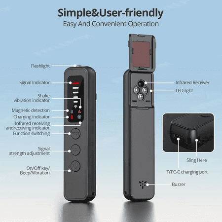 Spy Hidden Camera Detector - AI-Powered Anti-Spy Device, GPS Tracker & Bug Detector, RF Scanner for Hotels, Travel, Home & Offic